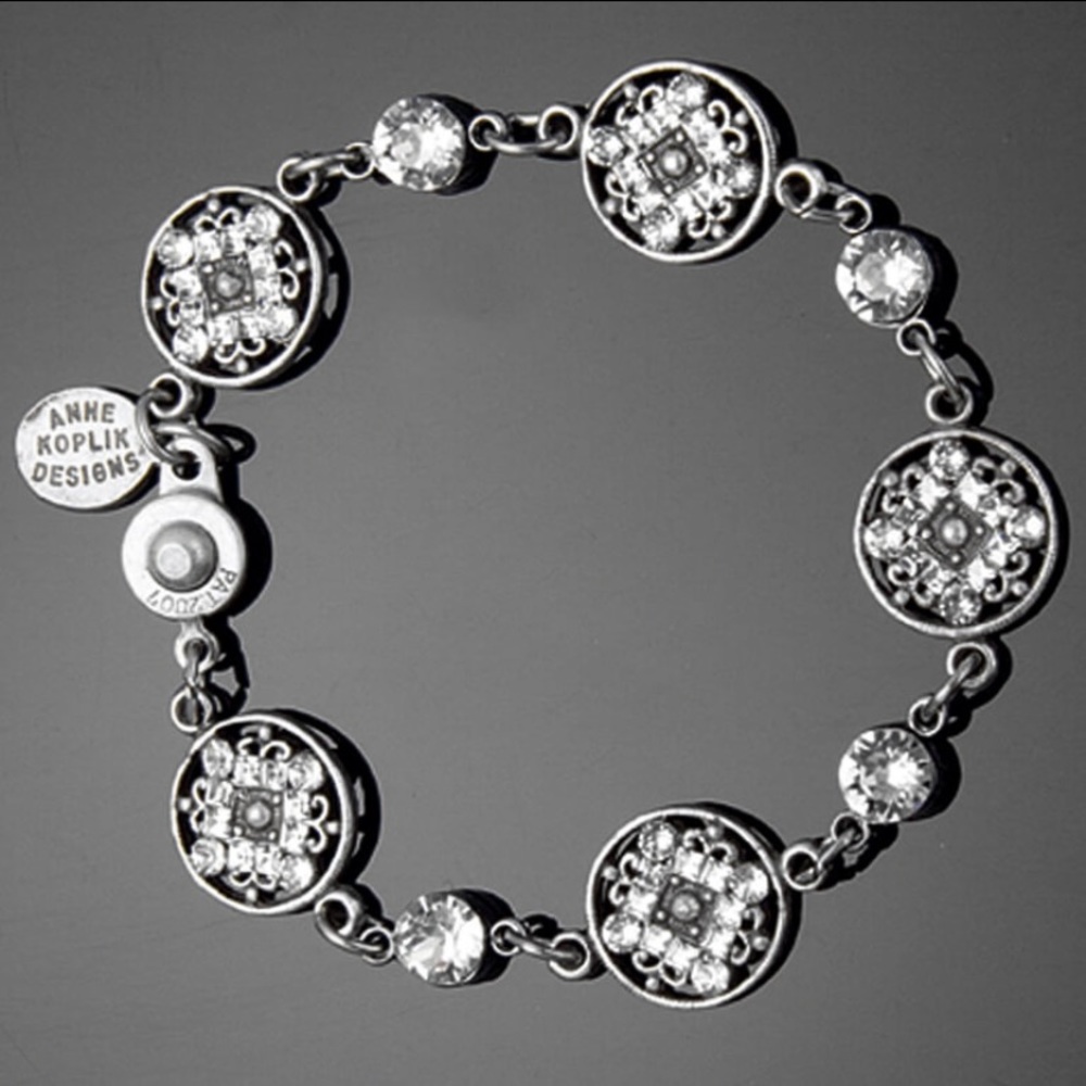 Anne Koplik Byzantine Circle Bracelet with Crystals